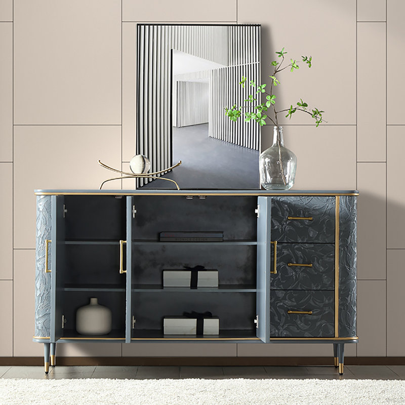 Buffet multifonctionnel simple et luxueux, Doré / gris clair