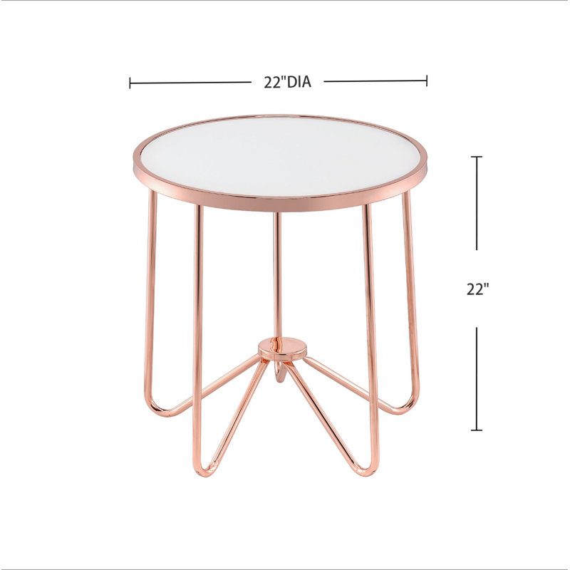 Table ronde blanche en verre givré