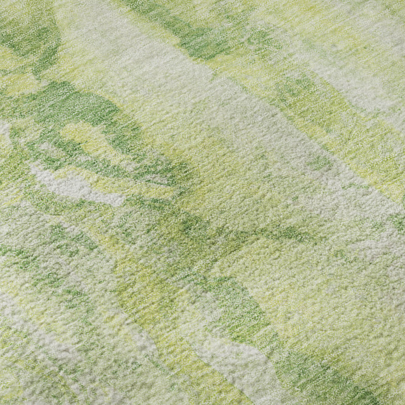 Premium Machine Washable Mayfield AMF2120 Abstract Rug, Lime, 5' x 7'6"