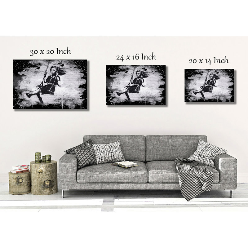 Girl on Swing - Wrapped Canvas, 50cm H x 76cm W