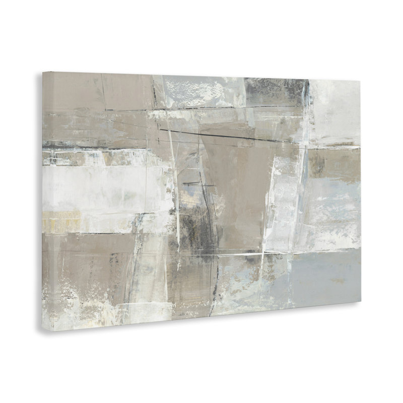 Subtle Structured Neutral Abstract Canvas Wall Art, design by Hannah Dawson, 20" H x 30" W
