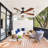 52 Inch Indoor Ceiling Fan With 3 Color Dimmable 5 ABS Blades Remote Control Reversible DC Motor Black With Led Light