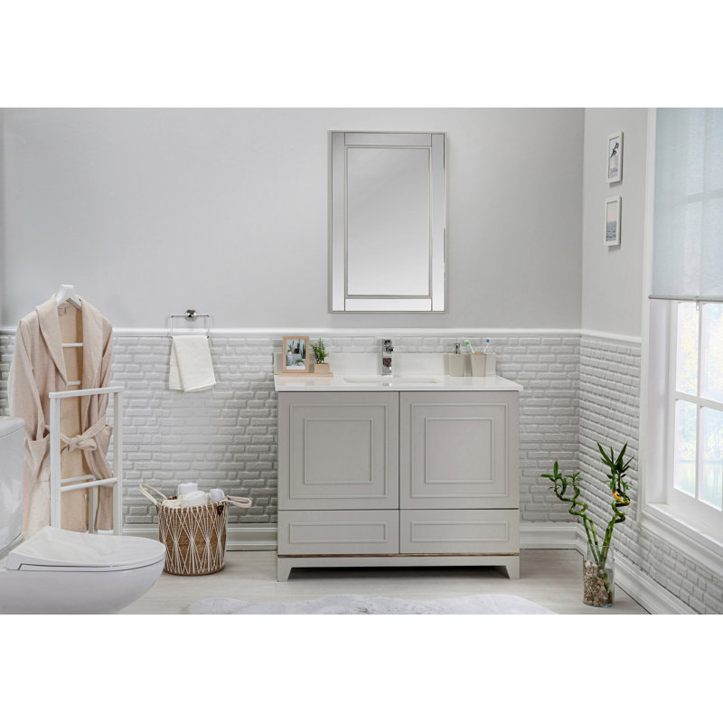 Ensemble de meuble-lavabo avec miroir 41,3 "Chanty, gris