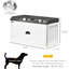 Installation d'alimentation blanche pour chien - Bols surélevés hygiéniques et rangement, rangement pour grands chiens