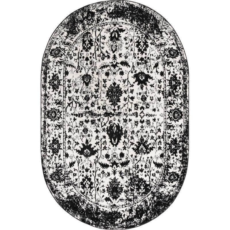 Wenden Abstract Indoor Rug, Oval 5' x 8'