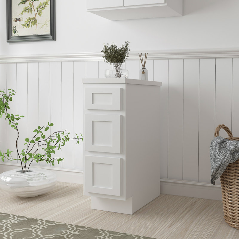 12'' Bathroom Vanity Base Only, White