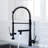 Heavy Duty Commercial Style Kitchen Sink Faucet, Single Handle Pre-Rinse Spring Sprayer Kitchen Faucets, High Arc Pull Down Kitchen Faucet