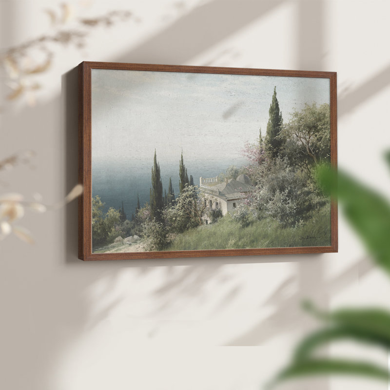 Paysages rétro-DCCXCI-impression encadrée - réaménageable, H 8 po x l 10 po, Noyer