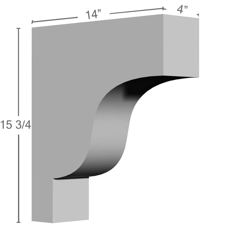 Endurathane Wirral Bracket, 4"W x 14"D x 15 3/4"H, Factory Primed (6-Pack)