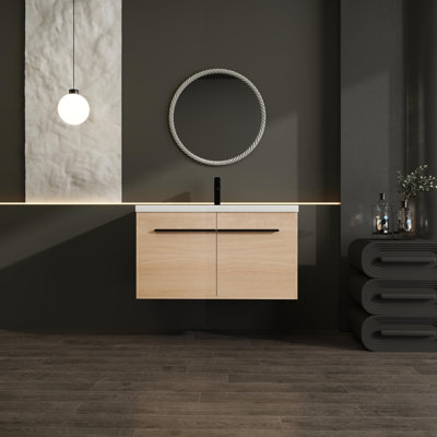 Meuble-lavabo moderne avec lavabo en résine