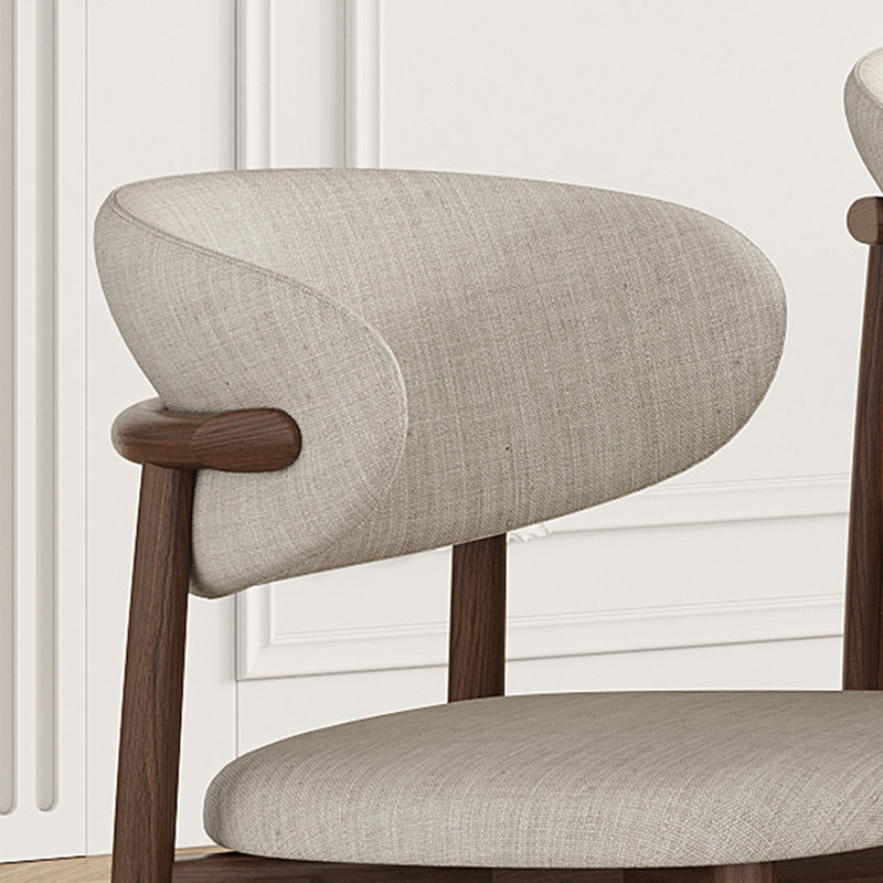 Chaises de salle à manger rembourrées en bois massif de style Mid-Century beige, aucune chaise d'appoint requise pour la salle à manger
