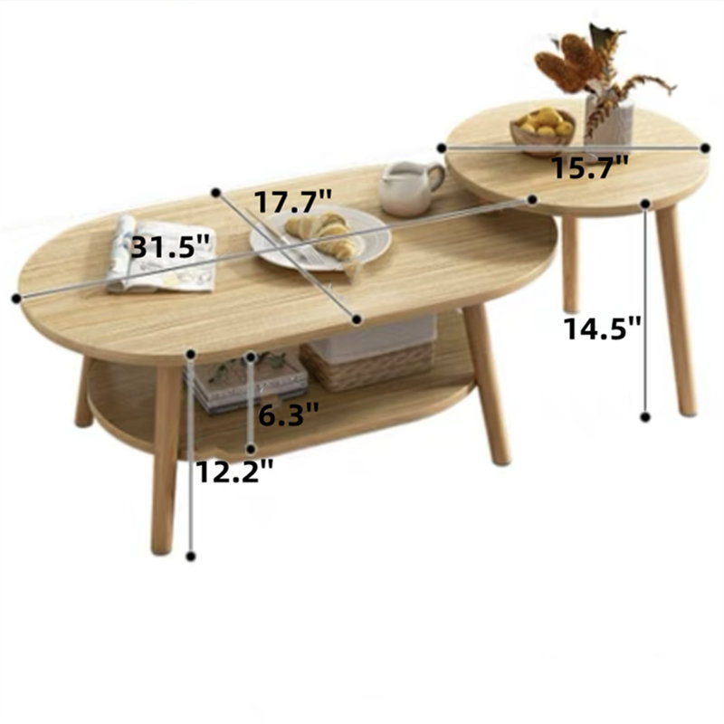 Charvon Coffee Table, Natural Wood