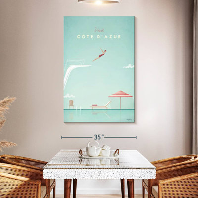 Affiche de voyage rétro Aime Cote D'Azer
