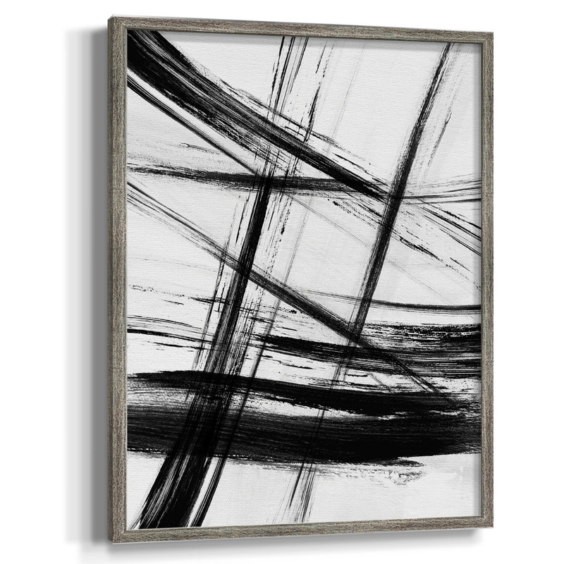 Impression encadrée Organic Strokes - Bois massif, H 15 po x l 12 po