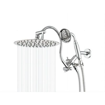 Pomme de douche à pluie 10 po avec bras d'extension réglable 12 po
