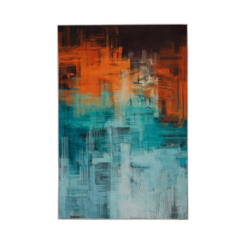 Premium Hall Carpet, 3.3 x 6.6 Feet, 100% Polyester, 0.3 in Pile Height | Antibacterial, Non-Slip Underside, Machine Washable | Elegant 3D Digital Print Design, Perfect for Entryways & Living Rooms
