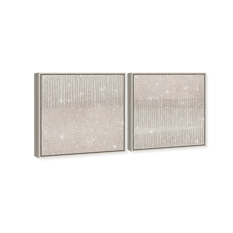 Minimal Fence Set Canvas Abstract Print by Oliver Gal, Black Frame, 12 x 12, 13"H x 13"W, Silver Floater Frame