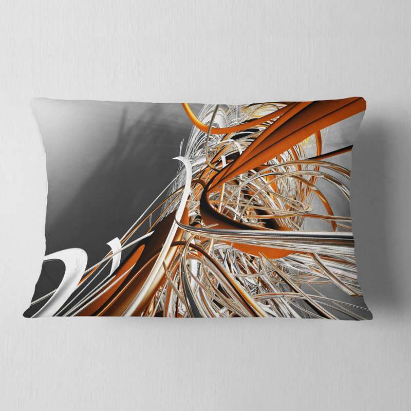 Coussin décoratif à rayures designart’fractal red n white