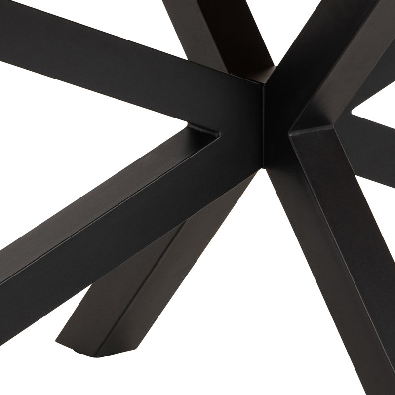 Sammie Oak Oval Metal Base Dining Table