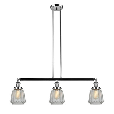 Luminaire suspendu linéaire pour îlot de cuisine 3 lumières Vinson