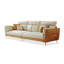 Coussin beige modulaire en similicuir