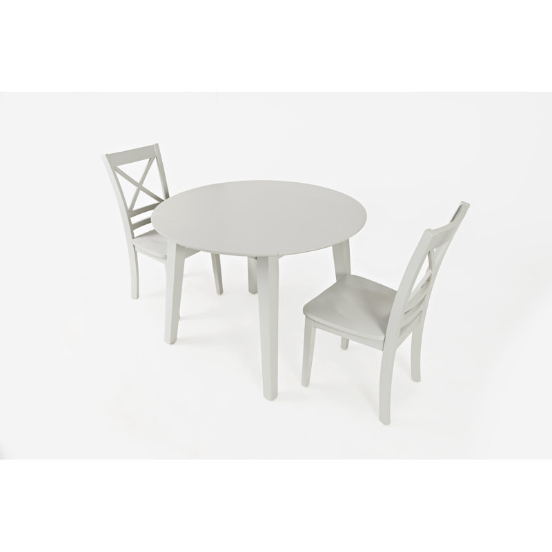 Iyad Extendable Round Solid Wood Dining Table, Gray