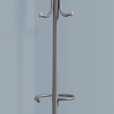 Coat Rack, Hall Tree, Free Standing, Hanging Bar, 6 Hooks, Entryway, 68"H