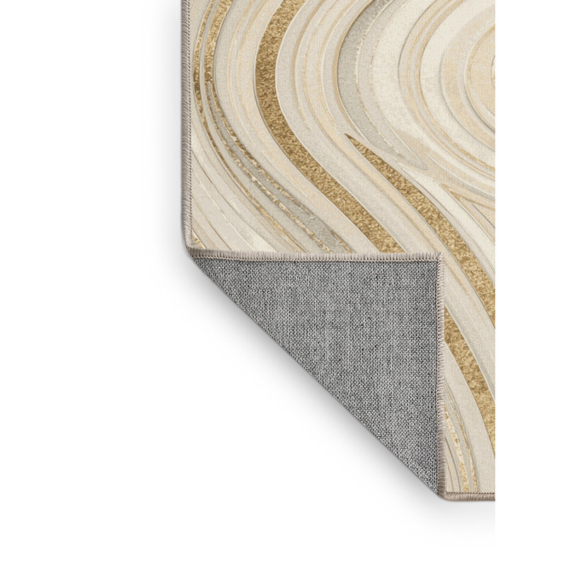 Tapis abstrait moderne et contemporain lavable à la machine Wyndmoor New Years, 2 pi x 3 pi