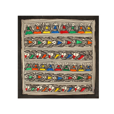 Madhubani With Creatures | Madhubani Painting | Handmade Paper