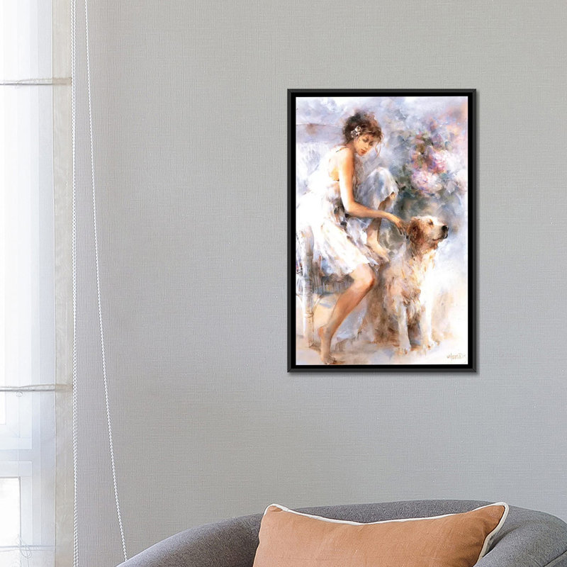 « amitié ii », impression sur toile, H 26 po x l 18 po x P 1,5 po, Toile avec cadre noir, Pas de tapis