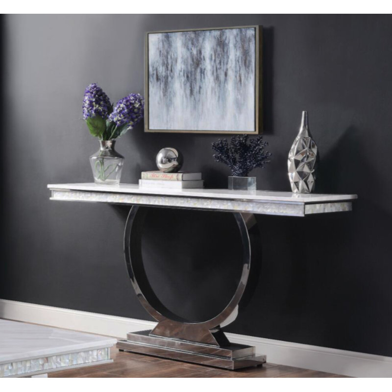 Zander Sofa Table White Marble Coffee Table