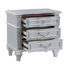 Motomitsu 3PC Bedroom Set Silver (Bed + 2 Nightstands)