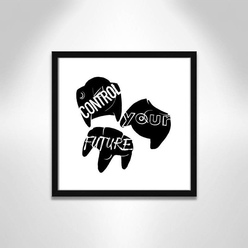 «Control your future», art encadré, H 17 po x l 17 po x P 1,19 po, Encadré de boîte noir