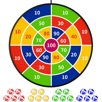 Grand jeu de fléchettes 29 po pour enfants, jeux de fléchettes jouets pour garçons avec 20 balles, intérieur et extérieur