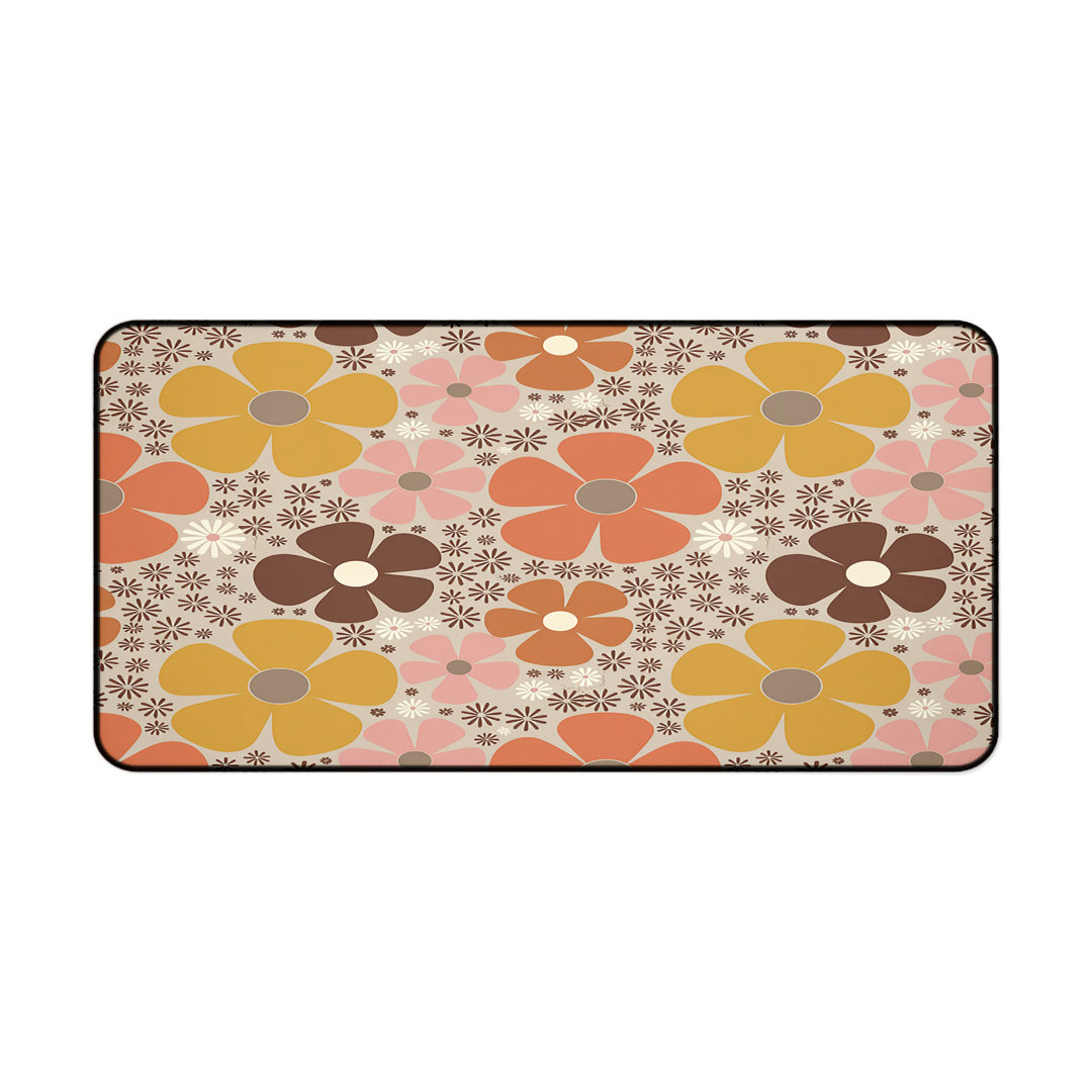 Retro Floral Pattern Desk Mat