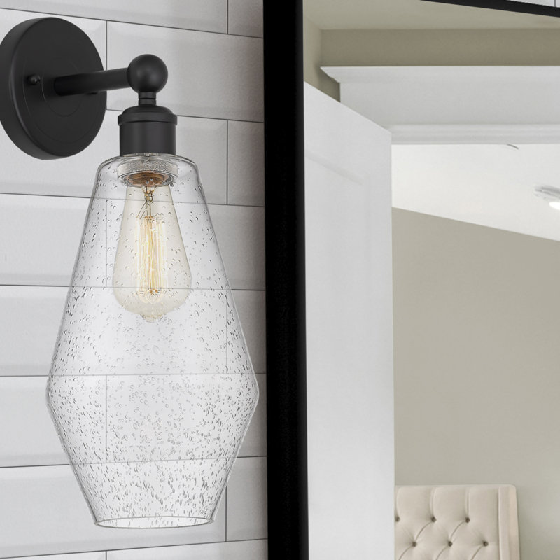 Amylea Armed Sconce, Matte Black, Seedy