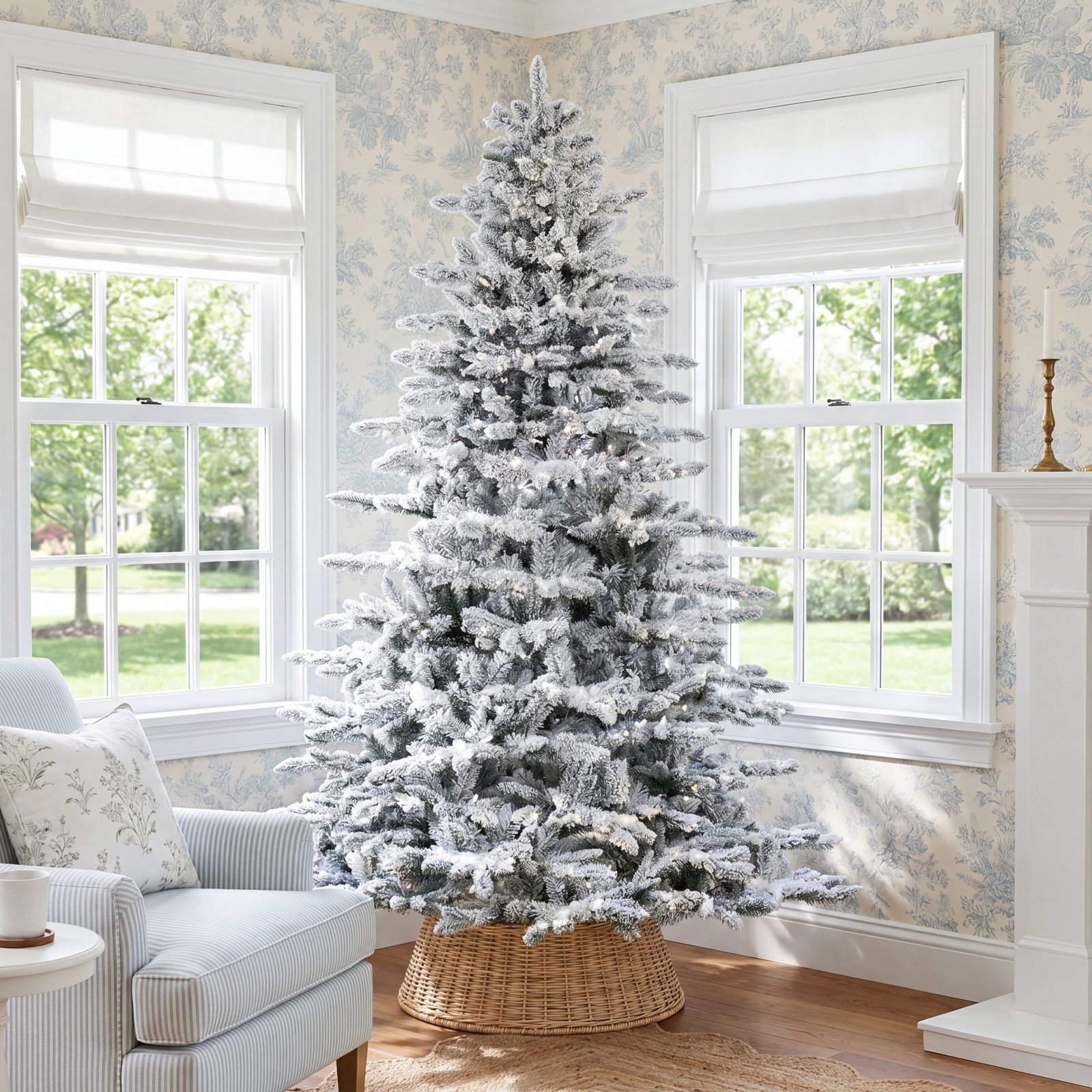 Frosted Pre-Lit Fir Christmas Tree, 12'