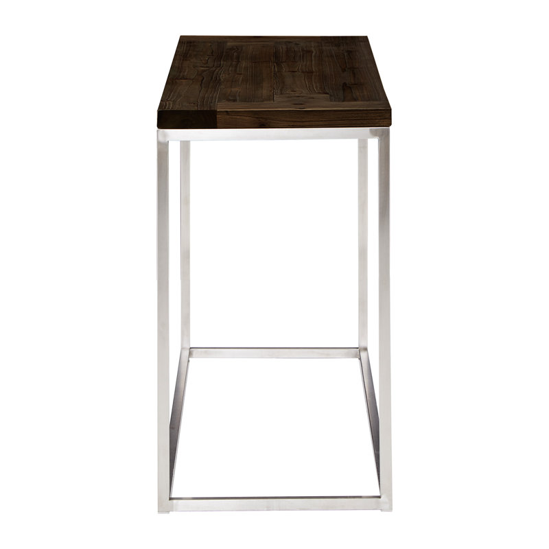 Table de canapé en acier inoxydable Mokshit, Brun foncé