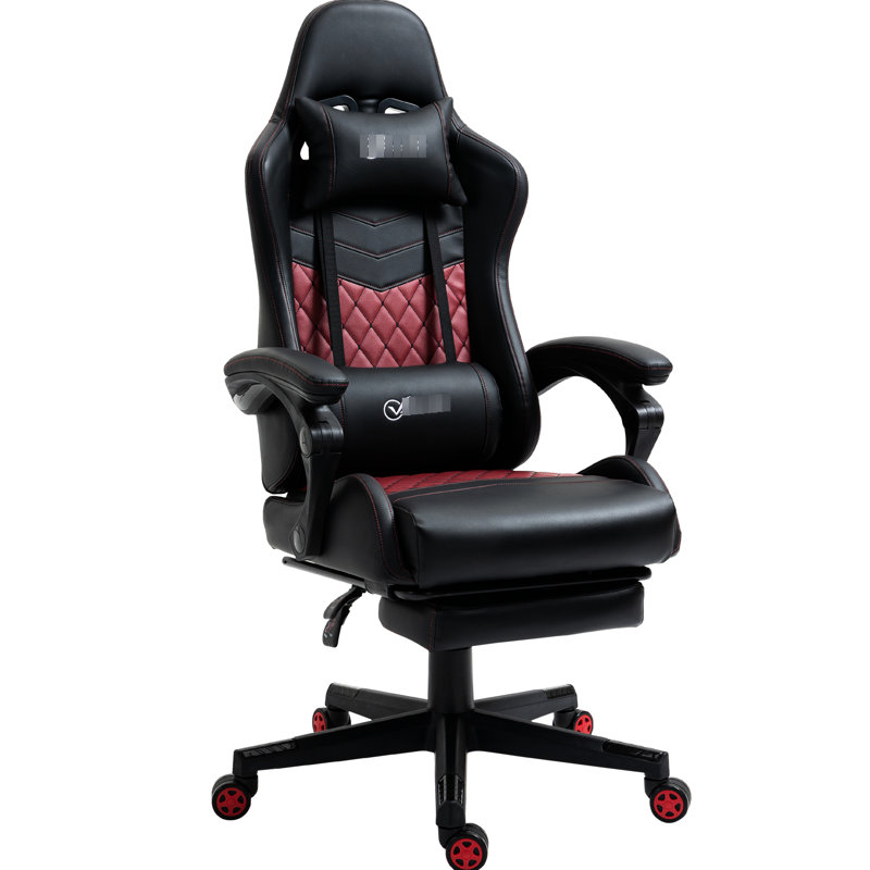 Fauteuil de jeu en cuir noir Pu