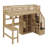 Wood Loft Bed With Built-In Desk, LED, Storage Shelves, Cabinets And Staircase-1451065873
