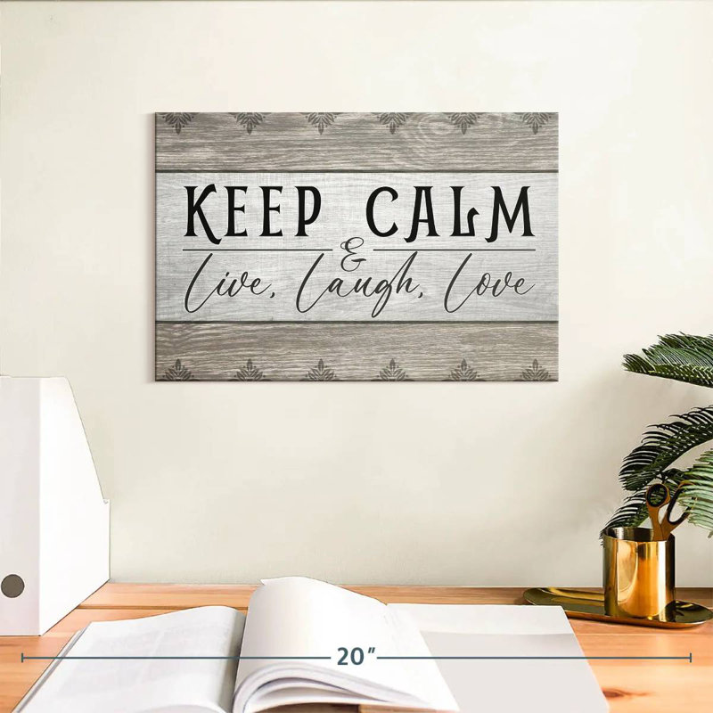 Tergel Keep Calm Patterned Typography, 8" H x 12" W