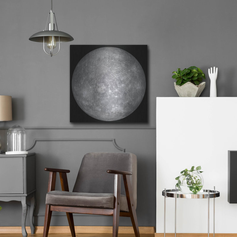 Planète mercure, art mural en métal, H 24 po x l 24 po