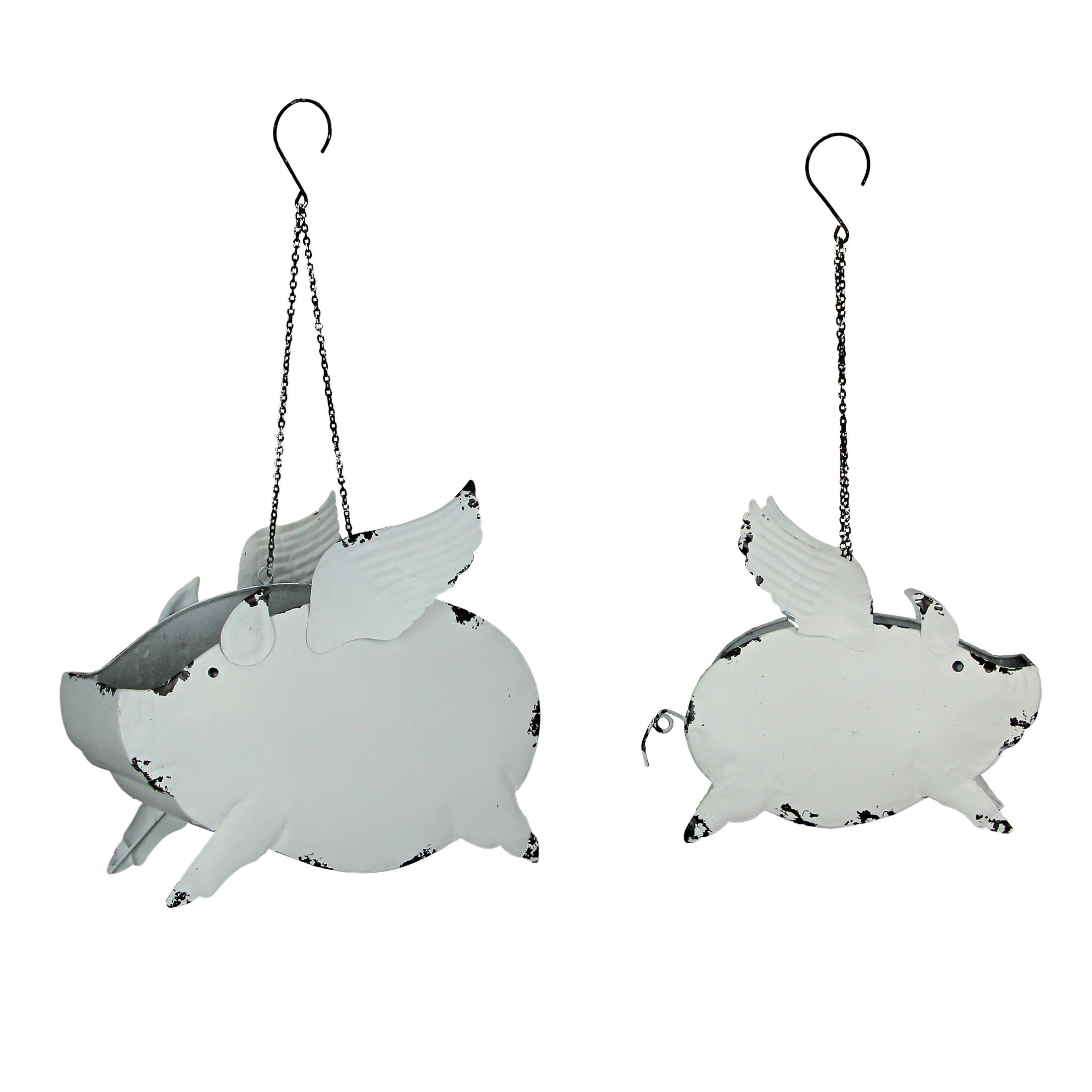 August Grove® Anshu 2-Piece Metal Hanging Planter Set | Wayfair