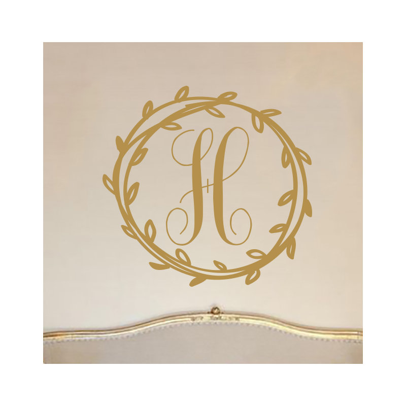 Décalcomanie murale monogramme initial Klar, Or, Oui