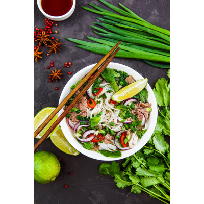 Vietnamese Beef Noodle Soup by DimaChechin - Wrapped Canvas Print
