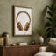 Brown Headphones Study Minimalist 1 Piece Wrapped Canvas Wall Art-276272836-276272844