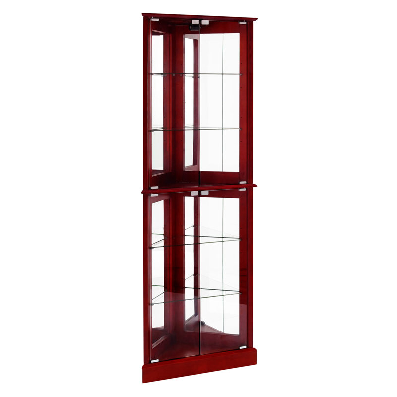 Armoire de coin avec éclairage Curio, Cerisier