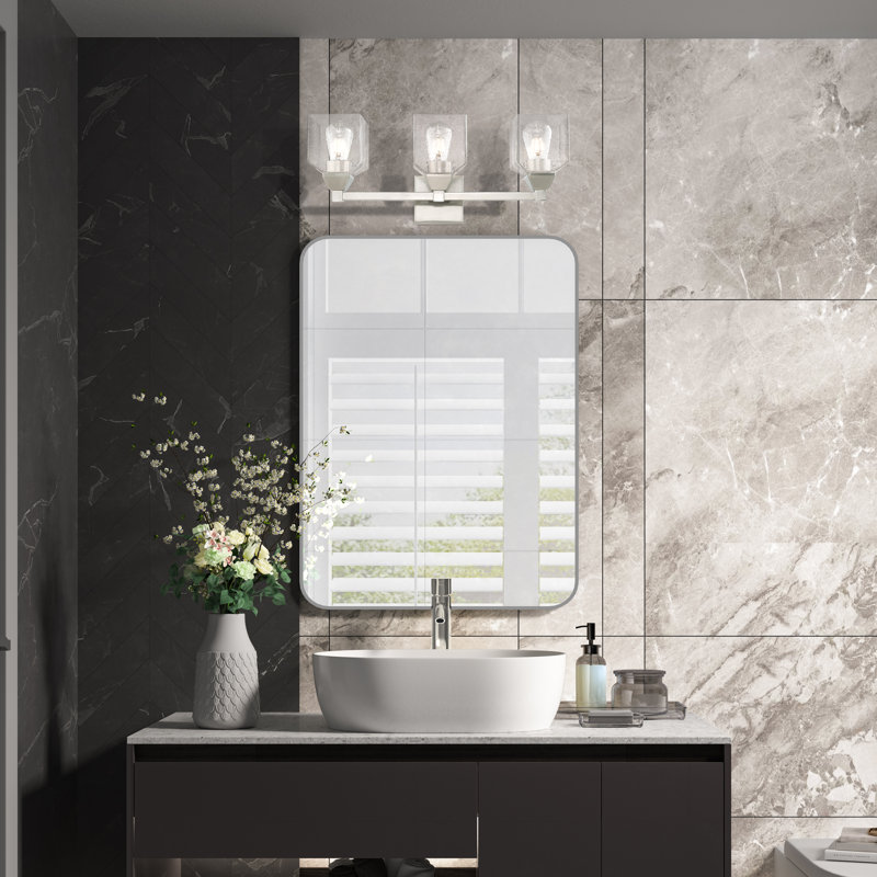 Billington 3 - Light Dimmable Vanity Light, Clear Seeded, Brushed Nickel
