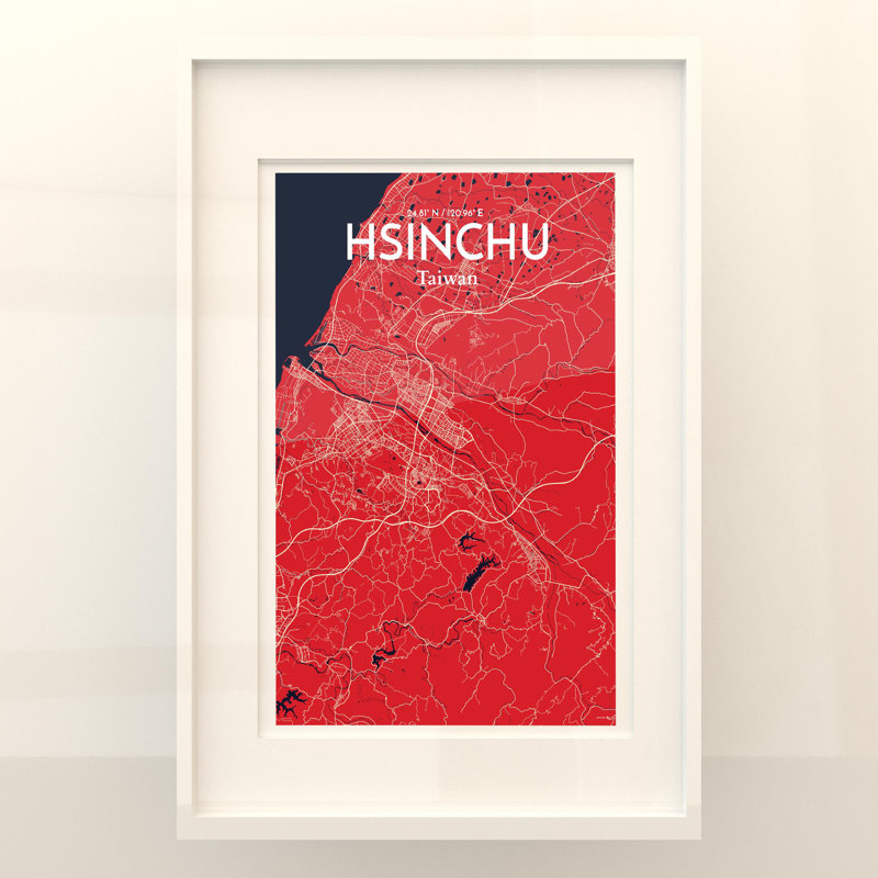 Hsinchu City Map In Nautical - No Frame Print, 36cm H x 24cm W x 0.05cm D