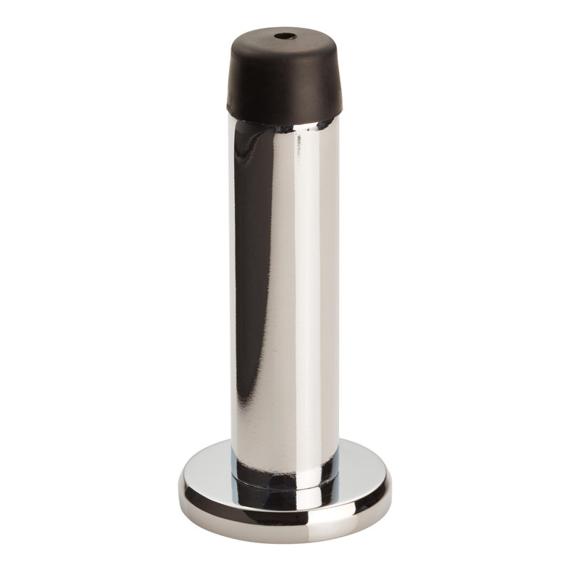 Suzette Brass Baseboard Door Stop, Polished Chrome